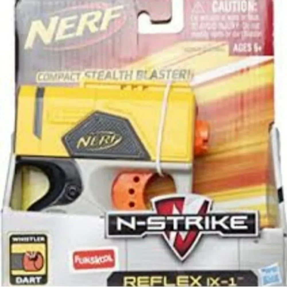 Nerf N-Strike toy yellow kids children soft pellets strike play dart bla…